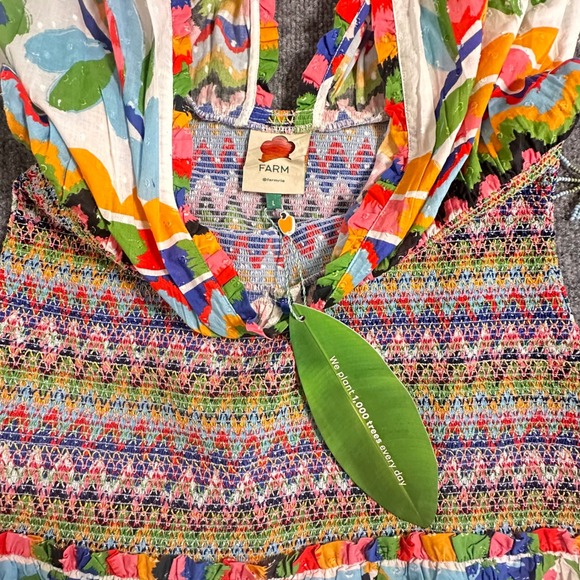 NWT FARM Rio Women's Large Colorful Forest Mini Dress - Picture 6 of 9